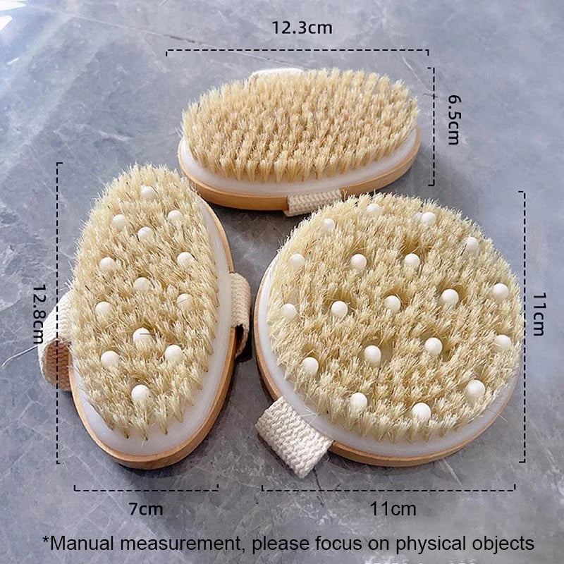 Shower Brush for The Back Handheld Dry Brushing Body Exfoliating Brush Bathroom Cellulite Back Bath Massage  Brush