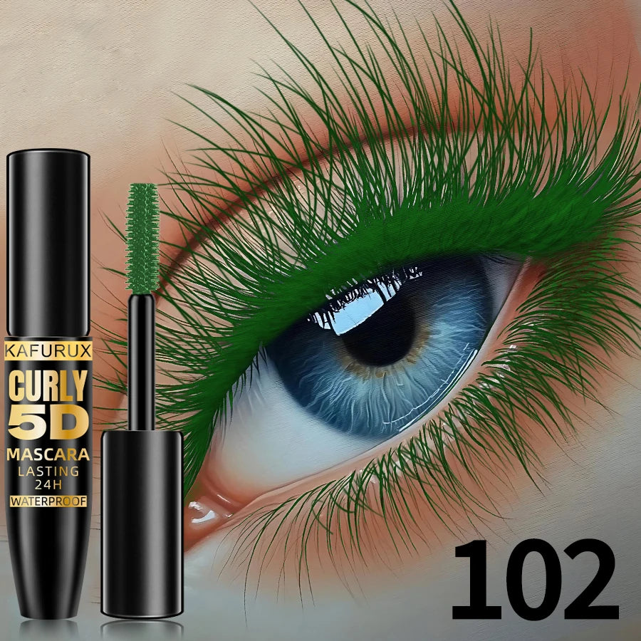 9 Colors 5D Silk Mascara with Big Eye Waterproof Lengthened Sweat-proof Long Lasting Purple Green Black Mascara Korean Makeup