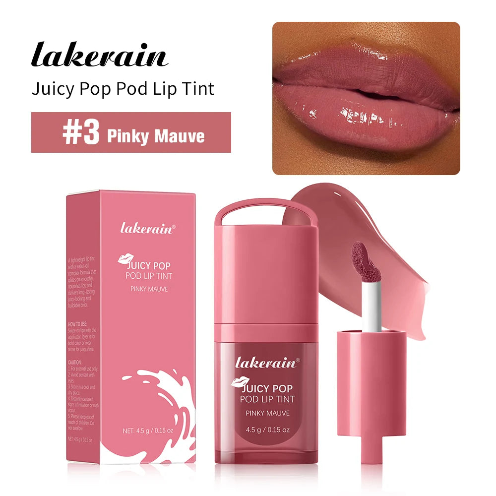 Juicy Box Shape Lip Tint Gloss Moisturizing Lightweight & Non-Sticky Lip Staion Long-Lasting High Shine Finish Lips Makeup