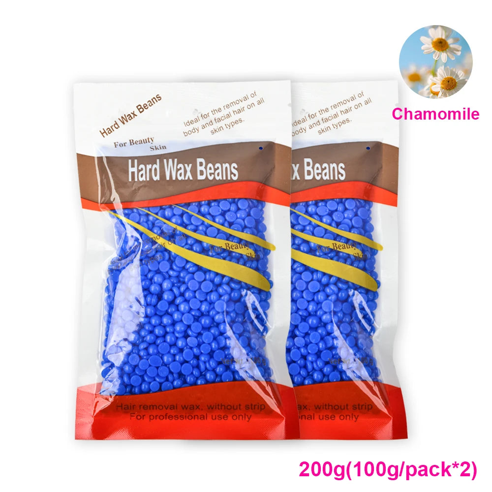 100g-400g hard wax beans Solid Hair Remover No Strip Depilatory Hot Film Wax Bead Hair Wax Heater Removal for Full Body