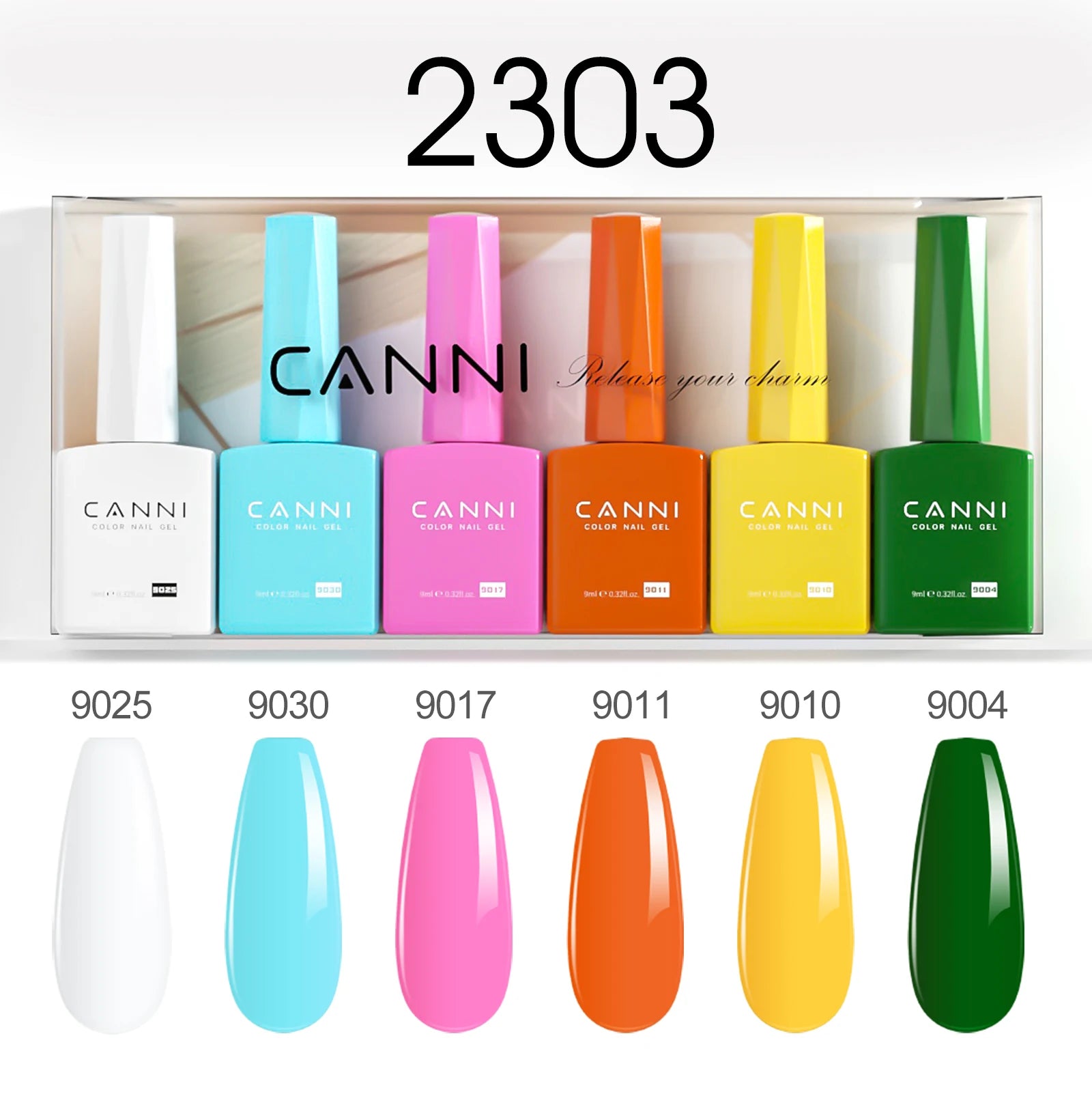 6pcs*9ml HEMA TPO FREE Nail Gel Polish CANNI Semi Permanent Jelly Pink Nude Color Gel Varnish Great Coverage UV LED Lacquer