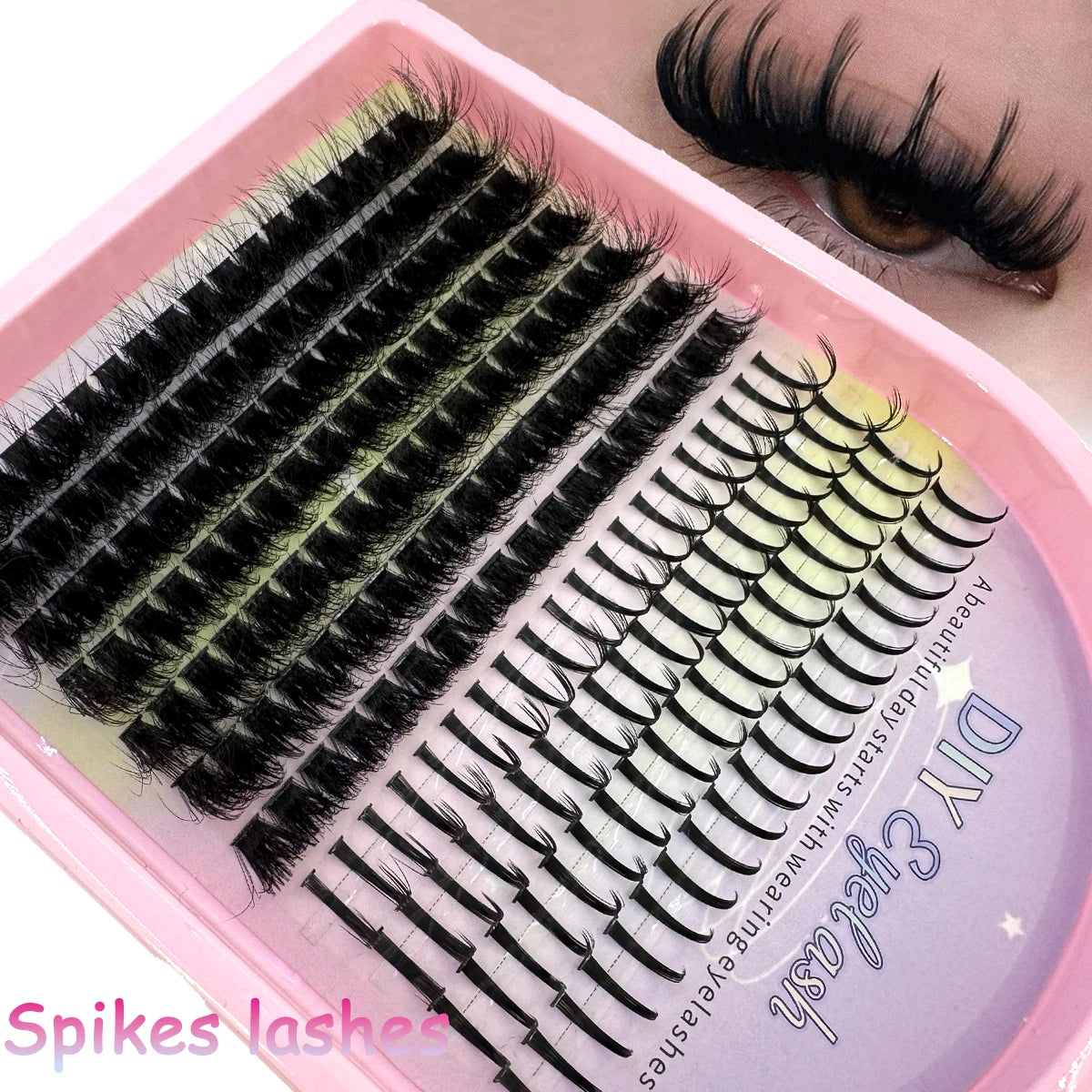Lash Clusters 50D-1200D Lashes Spikes Eyelash Clusters Volume Individual Lashes DIY Spiky Lash Extension Mega Cluster Eyelashes