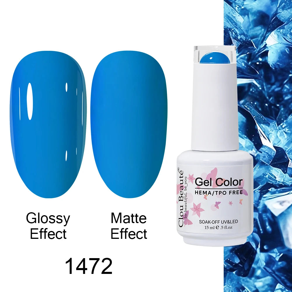 Clou Beaute Gel Nail Polish Neon Brown Royal Blue Red Green Pastal Nude Nail Art Varnishes Gel Lacquer Top Coat UV Gel Nail