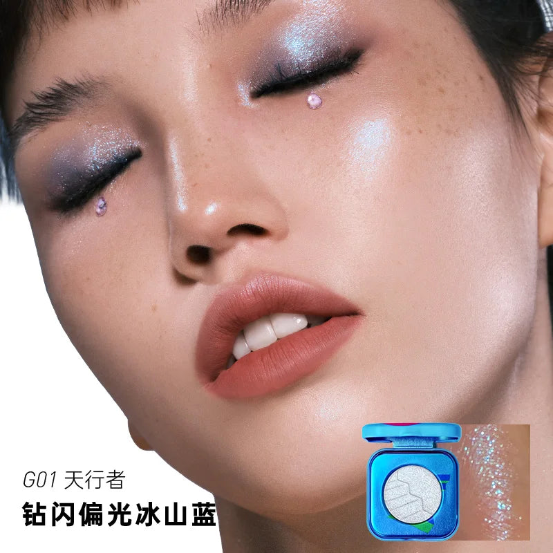 Kaleidos Space Age Prophecy Highlighter Chrome Glitter Palette Face Makeup Chameleon Diamond Powder Brightening Eye
