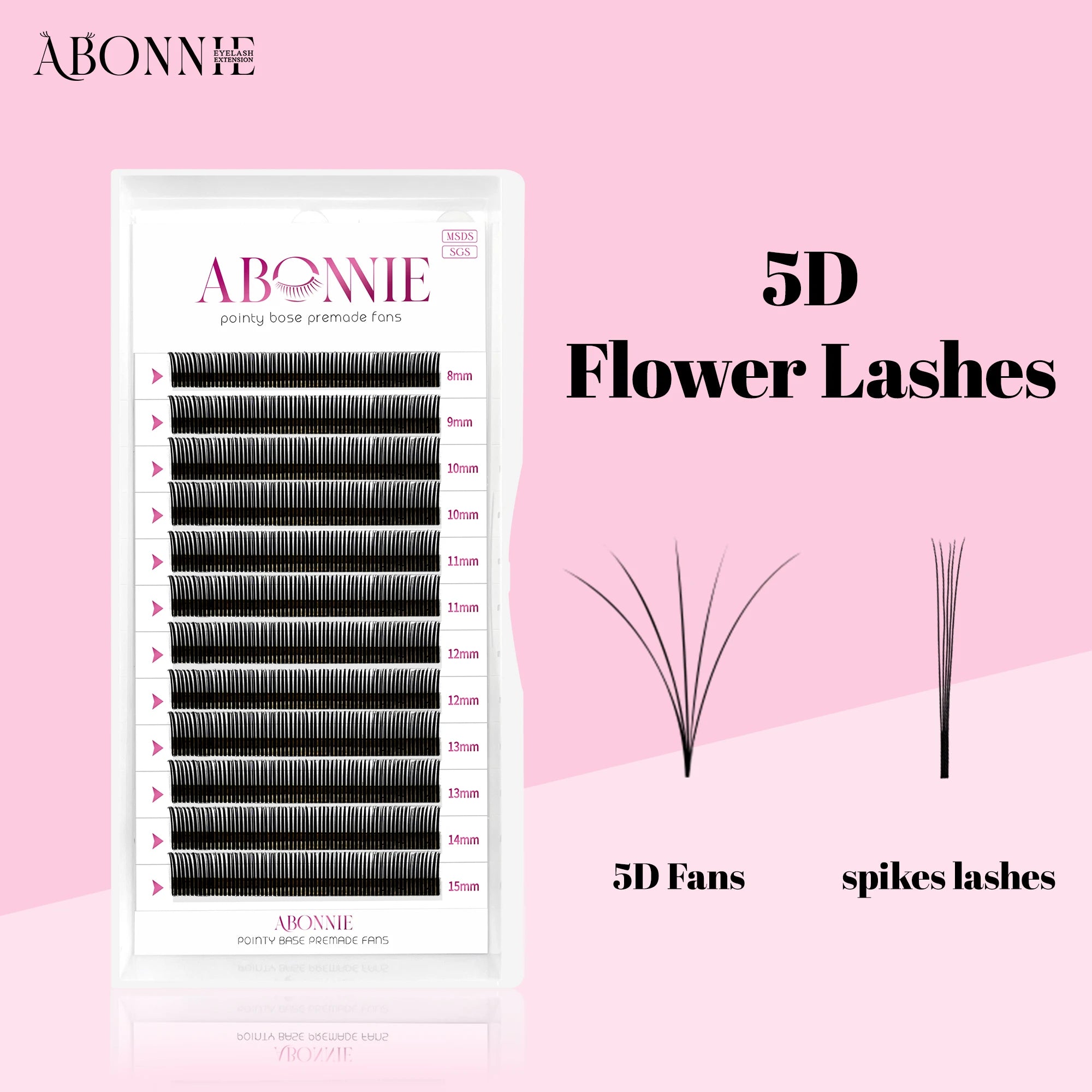 ABONNIE 5D Flower Fairy Flora Lashes Spikes Premade Fans Individual Eyelash Extensions Fluffy Volume Wet False Mink Lashes