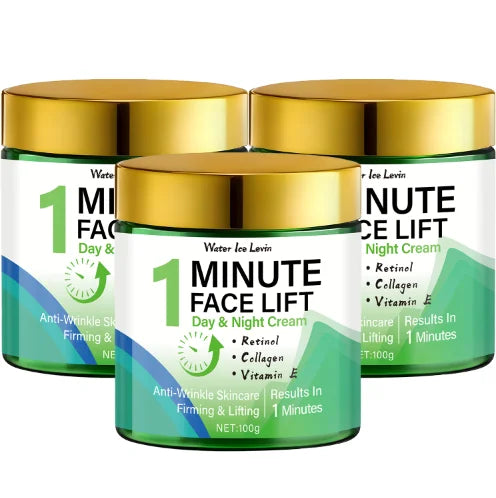 1-Minute Face Lift Day & Night Cream: Retinol/Collagen/Vitamin E, Anti-Wrinkle, Firms & Hydrates Skin for Softer Confidence