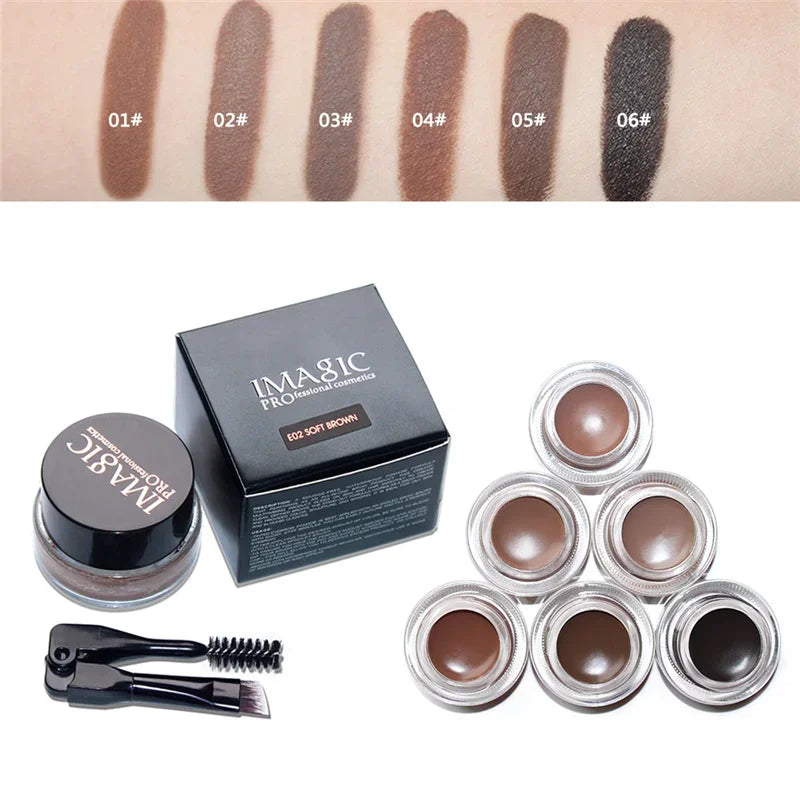 6 Colors Professional Eyebrow Gel Eyebrow Enhancer Brow Enhancers Tint Makeup Eyebrow Brown With Brow Brush Tools
