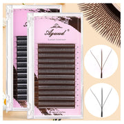 NEW L M Curl Brown 3D Fairy Lashes Premade Bloom Fans Eyelash Extension 3D Clover Spike Hand Woven Dark Brown 3D W Shaped Lashes
