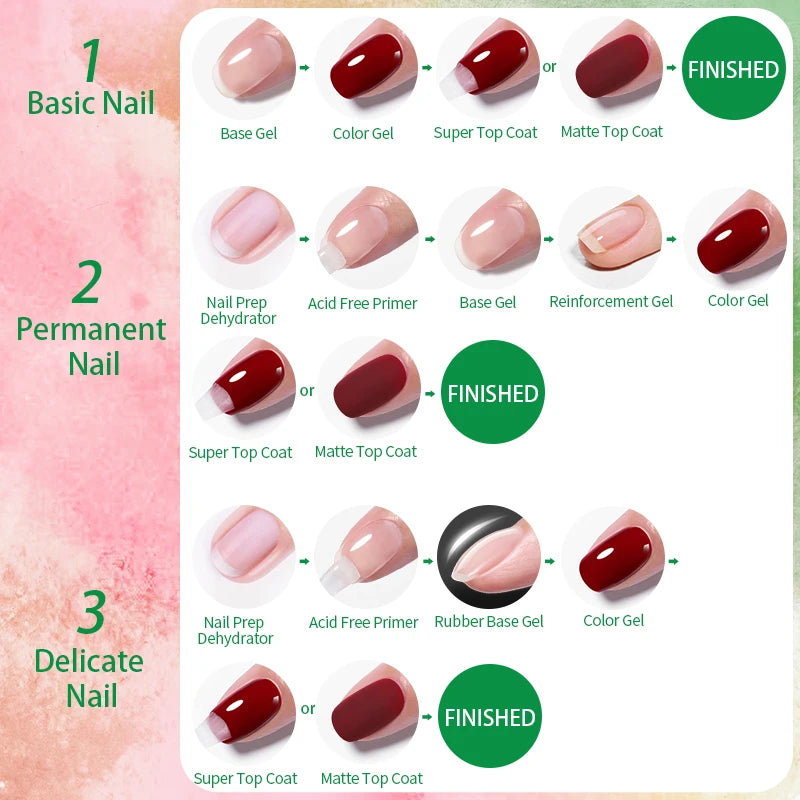 BORN PRETTY 10ml 24 Colors Gel Polish Green Purple Pink Nail Supplies Semi Permanent Varnish UV LED Soak Off Nail Long-Lasting