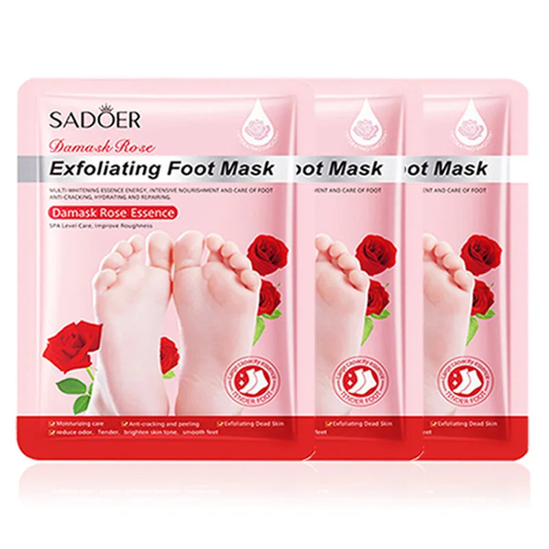 3 Pairs SADOER Lavender Foot Mask Moisturizing Foot Peeling Mask Anti-aging Exfoliating Feet Pedicure Exfoliant Feet Skin Care