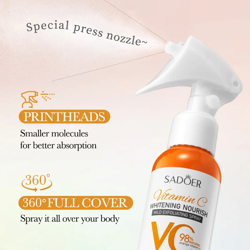 Vitamin C Gentle Face Exfoliating Peeling Gel Body Cleansing Scrub Foot Peeling Spray Blackhead Removal Face Cleanser 100ml