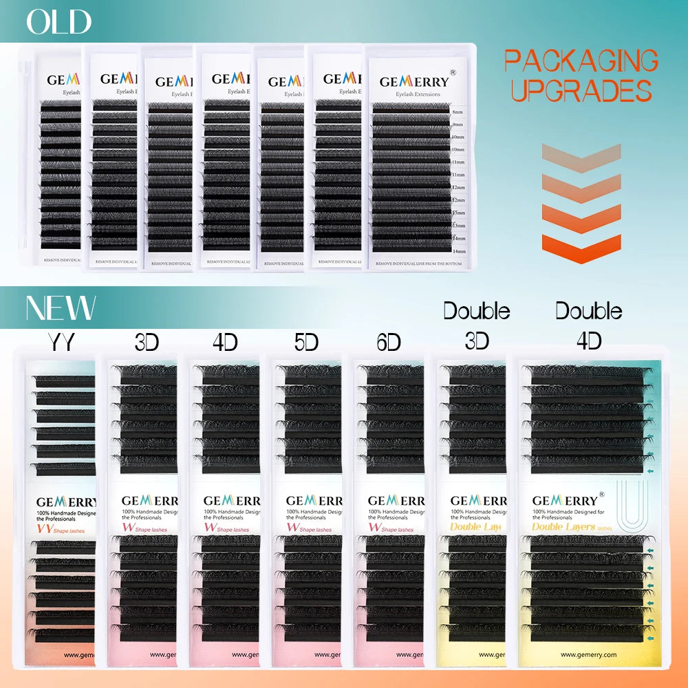 Gemerry YY Shaped Eyelash 3D 4D 5D 6D 8D W Shape Lashes Premade Fans Eyelash Extension Brazilian Volume Bloom Salons Makeup