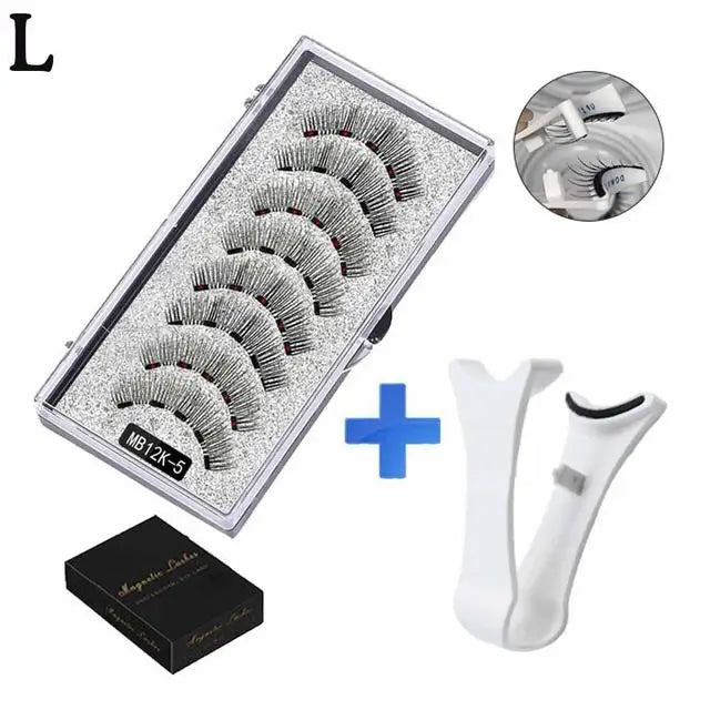 3D Natural Magnetic Eyelashes,With 5 Magnetic Lashes Eyelashes Handmade False Gift Reusable Magne T6N2