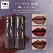 Girlcult Matte Lipstick(S11-S13),Retro Party Makeup,Wear Alone or Layer,Medium Longevity,Highly Pigmented & VibrantMatte Lock,