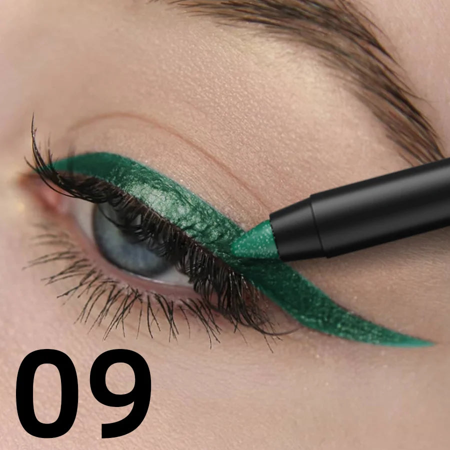 10-color 1pc colorful eyeliner pen,high pigmented waterproof  pearly shimmer metallic smokey punk gothic style eyeliner makeup