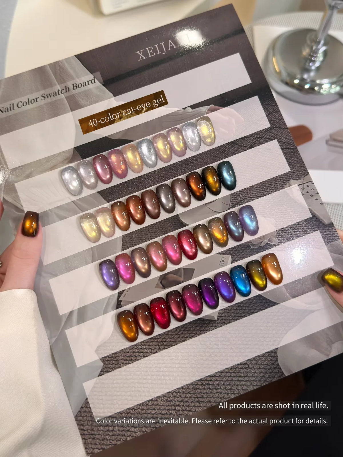 XEIJAYI 1Pc 15Ml Colorful Cat Eye Nail Gel Polish, Semi-Permanent Nail Art, Soak-Off UV LED Gel for Nail Salons & DIY Manicure