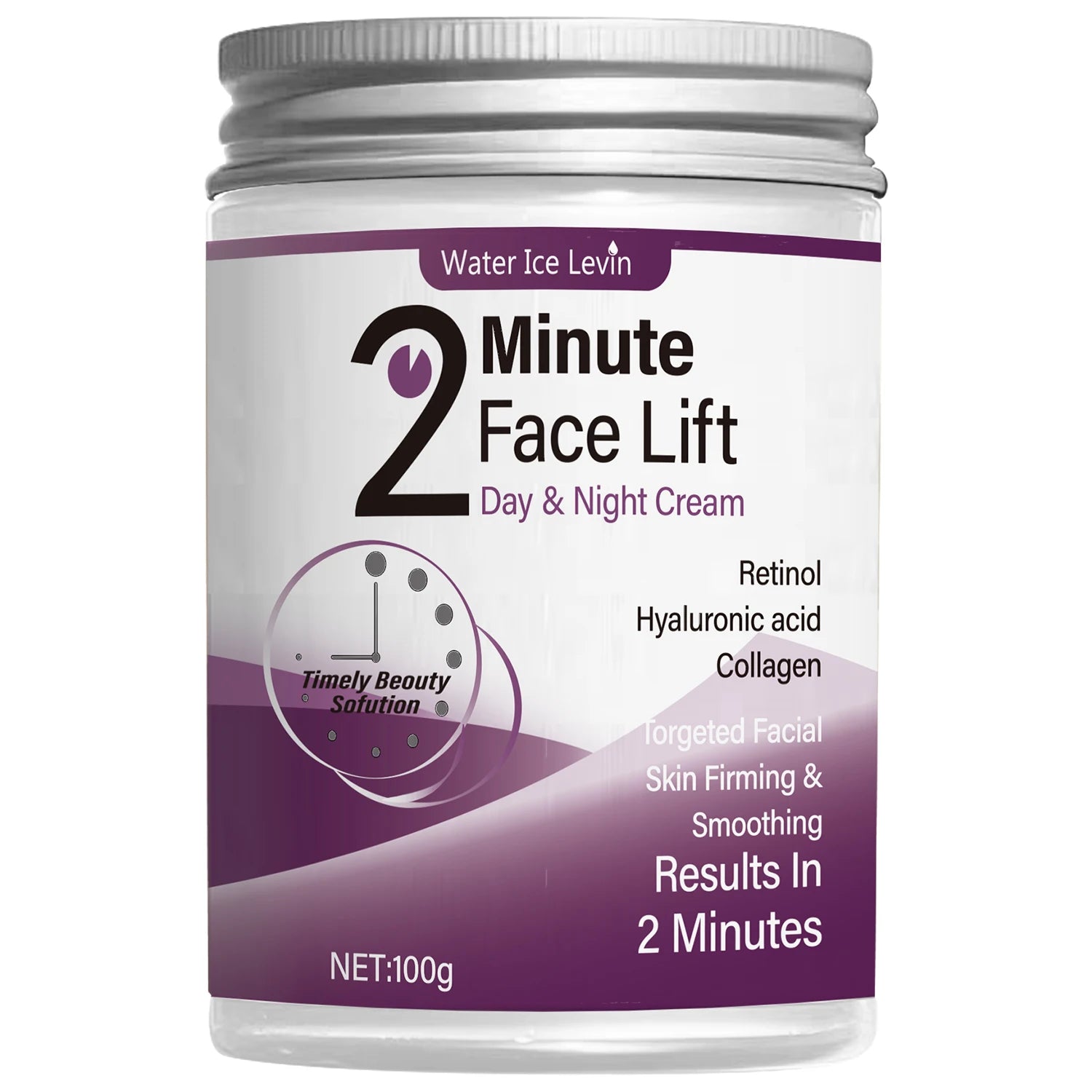 2-Minute Facial Lift Day & Night Cream with Retinol, Hyaluronic Acid & Collagen - Moisturizing Lotion Suitable for All Light Skin Tones, Fragrance-Free, Absorbs in 2 Minutes