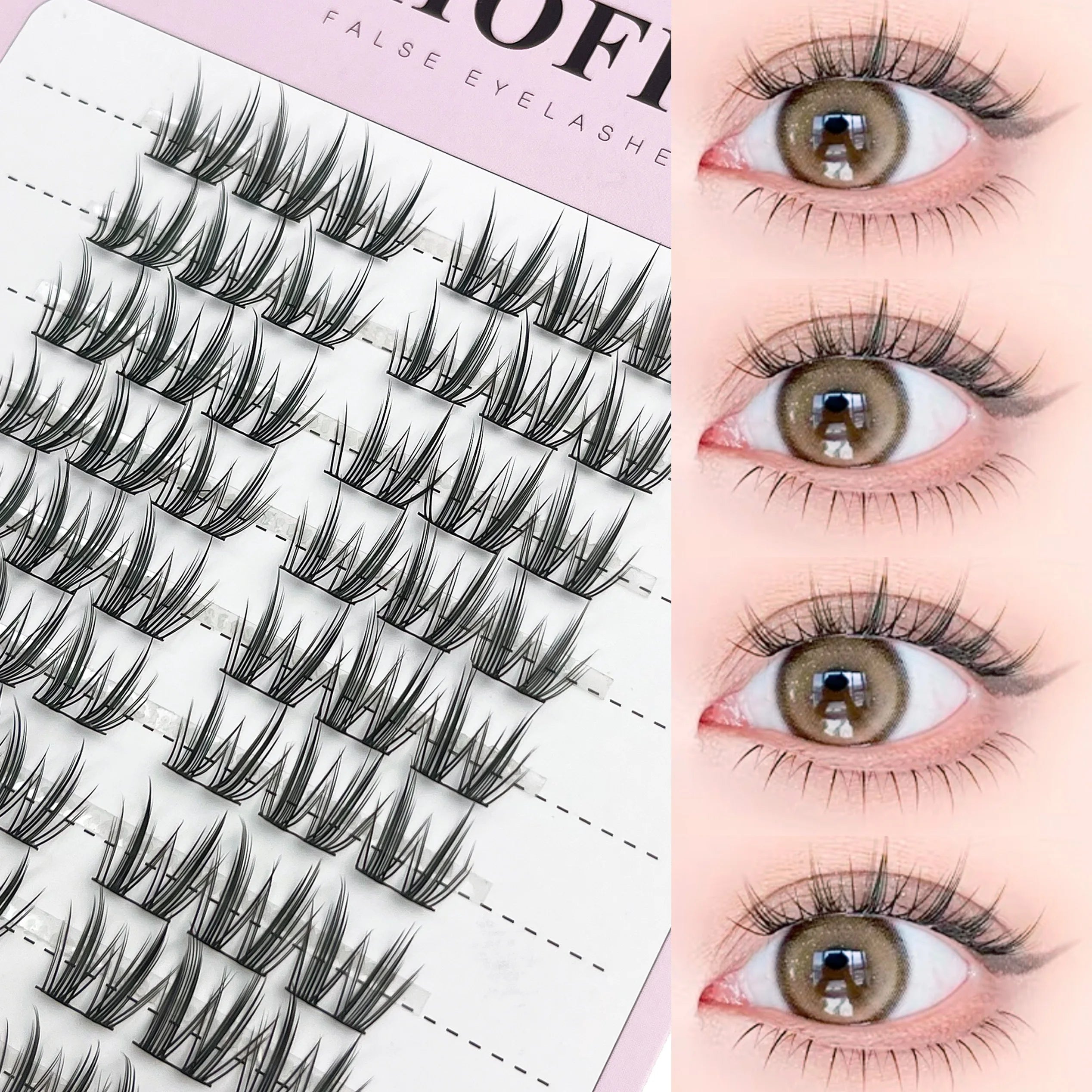 1 Box/120 Bunches segmented Fish Tail Eyelashes Individual Eyelash Cluster Natural Eyelash Extension False Lashes Makeup Tool