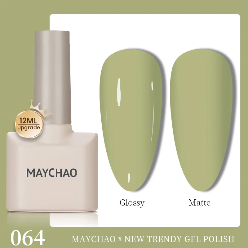 MAYCHAO 12ml Gel Nail Polish Set Professional Salon Nail Art Gels Varnish UV LED Semi Permanent Nail Lacquer Nail Supplies