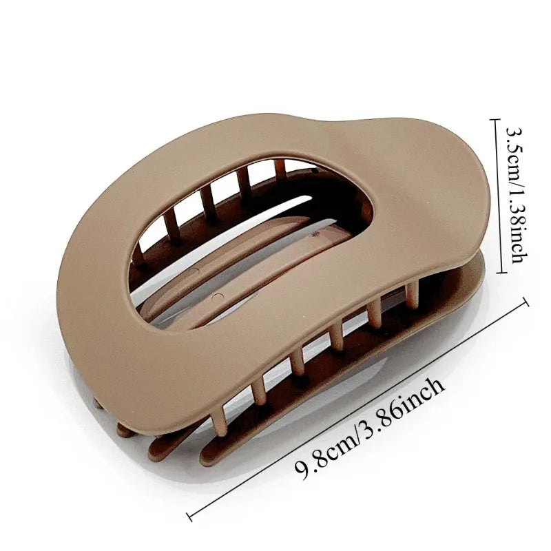 Leopard Matte Oval Hair Claw Clip for Women Fashion Curved Flat Acrylic Barrettes Styling Hair Accessories