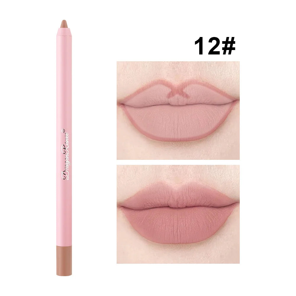 Waterproof Matte Lip Liner in Bean Paste Color, Lip Plumping Lipstick Pen, Non-Fading Lip Liner, Waterproof and Sweat-Proof Long-Lasting Matte Lip Liner, One-Second Plump Lip Lipstick Pen