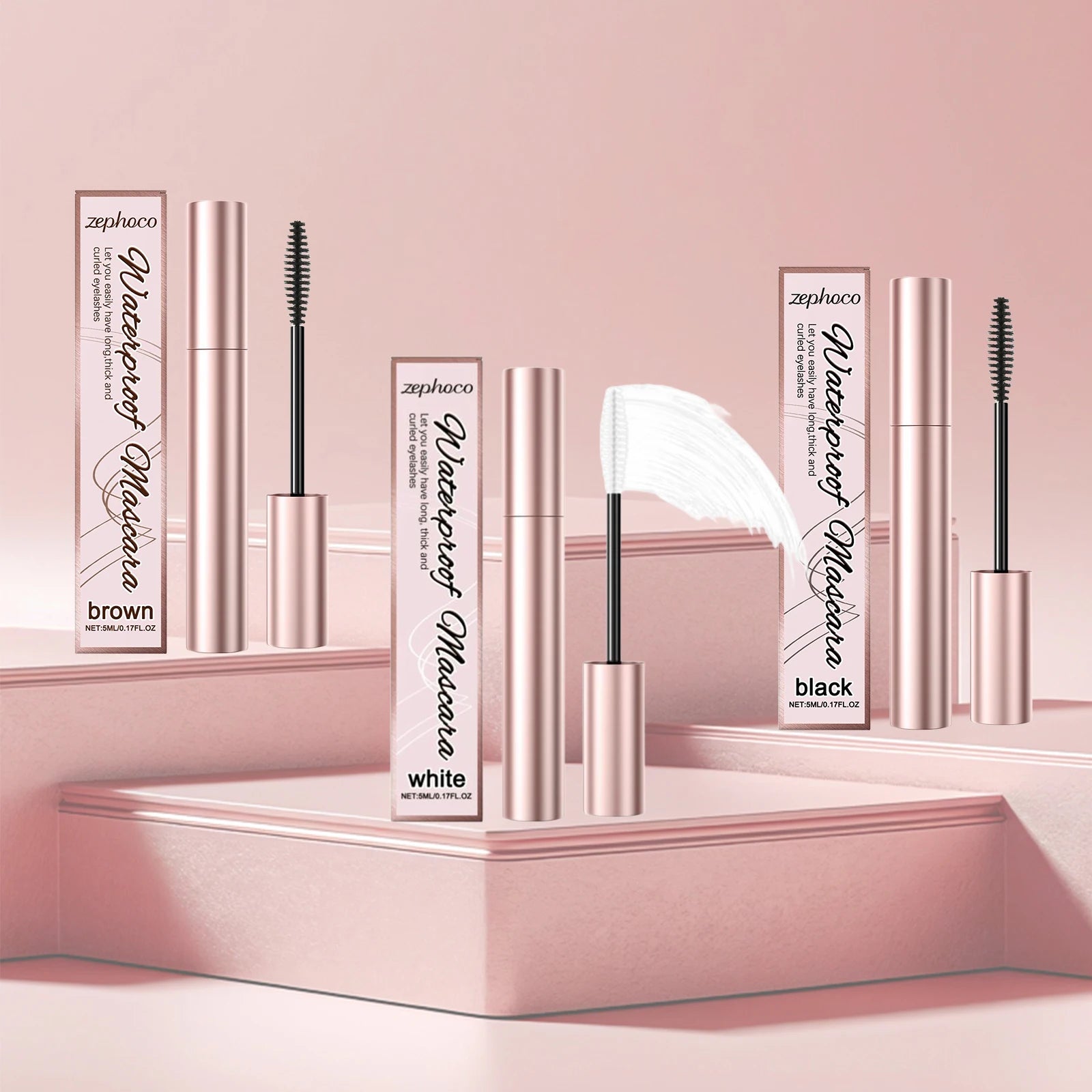 Curling Mascara Eyelashes Black Brown White Natural Lengthening Thick Long Lasting Waterproof Sweatproof Slender Tubing Mascara