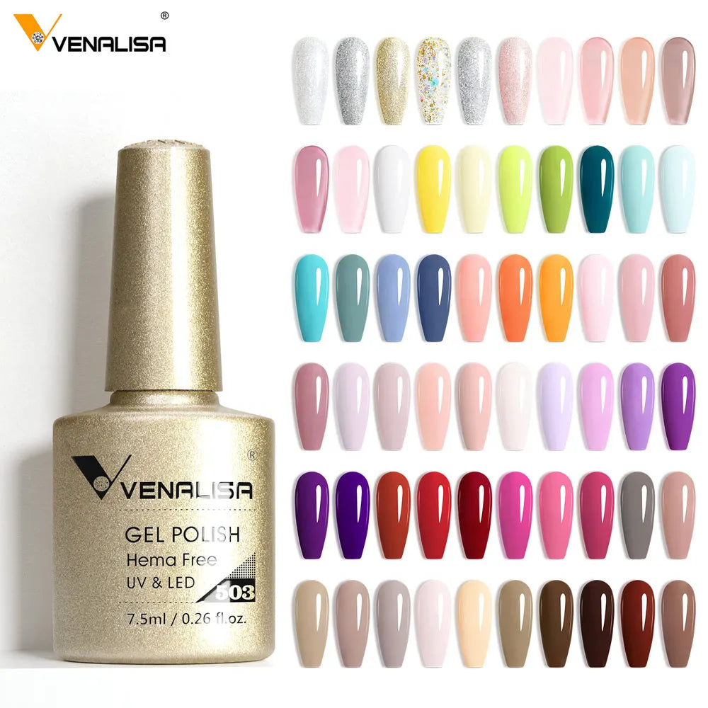 VENALISA 7.5ml Nail Gel Polish Sparkle Glitter Diamond Shining Summer Colors Semi Permanent Soak off UV LED Nail Gel Varnish