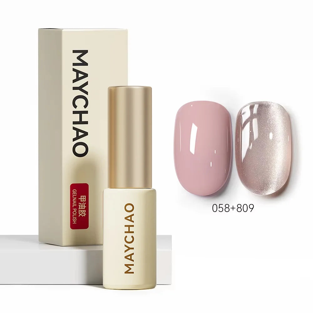 MAYCHAO 5ML Gel Nail Polish 9D Laser Diamond Glitter Cat Eye Gel Semi-Permanent Soak Off UV LED Gel Nail Manicure Tools Nail Art