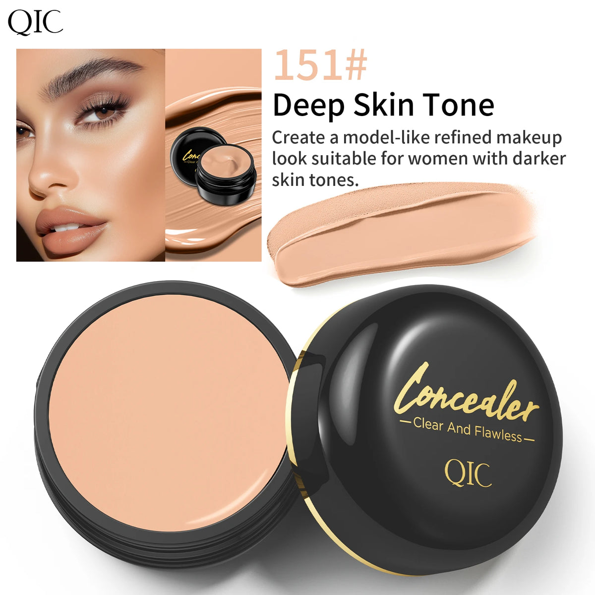 Waterproof Full Coverage Concealer Cream Long Lasting Hide Dark Circles Acne Spots Facial Blemish Foundation Makeup
