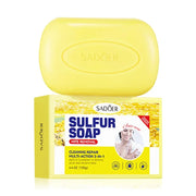 1/2Pcs Sadoer Sulfur Mite Removing Facial Soap Universal Handmade Soap for Body & Face Wash Foam Moisturizing Facial Cleanser