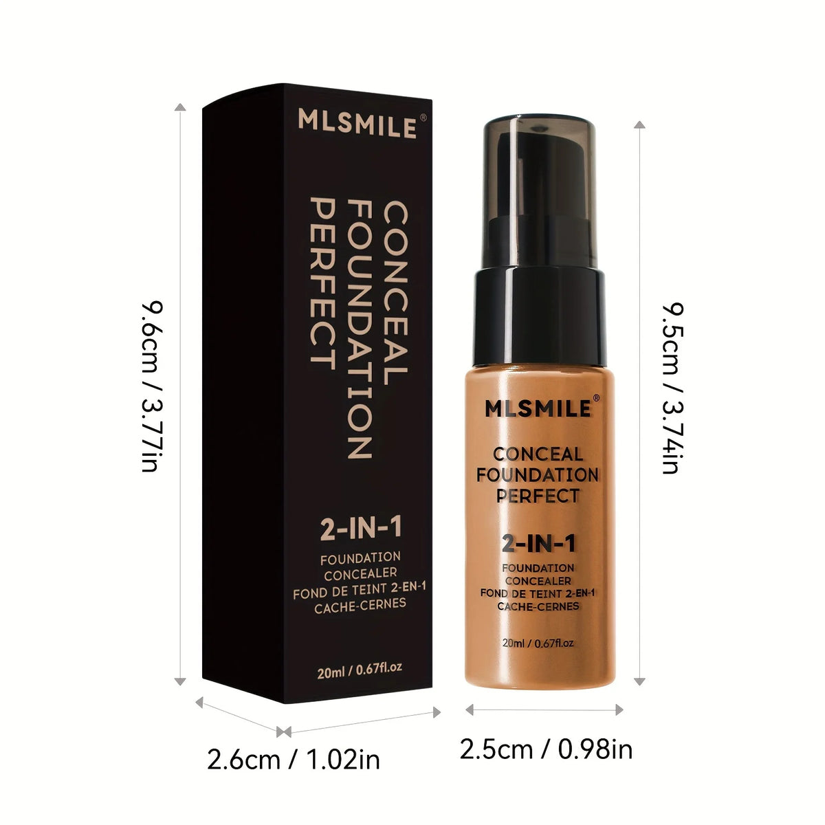 2-In-1 Oil Control Liquid Foundation And Conceal, Full Coverage Long Lasting Waterproof Foundation Makeup