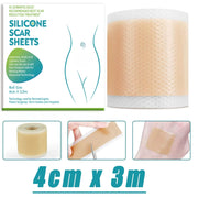 4CM X 3M Silicone Scar Sheets Self-Adhesive Stretch Mark Tape Scar Cover Patch Reusable and Effective Skin Care Strips