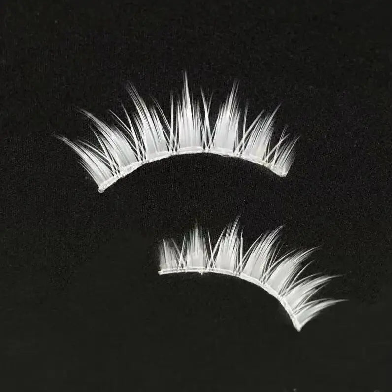 HBZGTLAD White Eyelashes Cosplay Makeup Natural Long Cross Strip False Eye Lashes