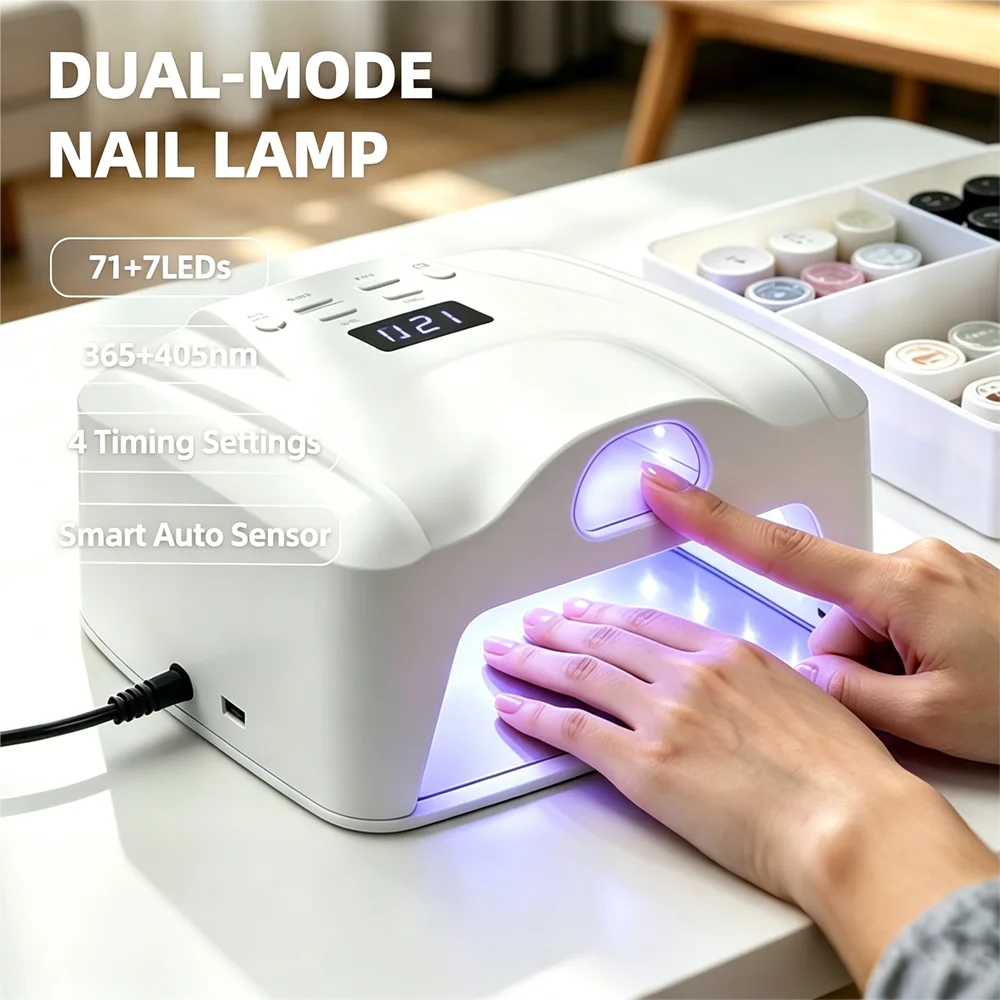 2 IN 1 Nail Lamp Single Toe Single Finger Gel Nail Curing Lamp Full Hand Fast Drying LED Light Nail Dryer Auto Sensor Dual Lamp