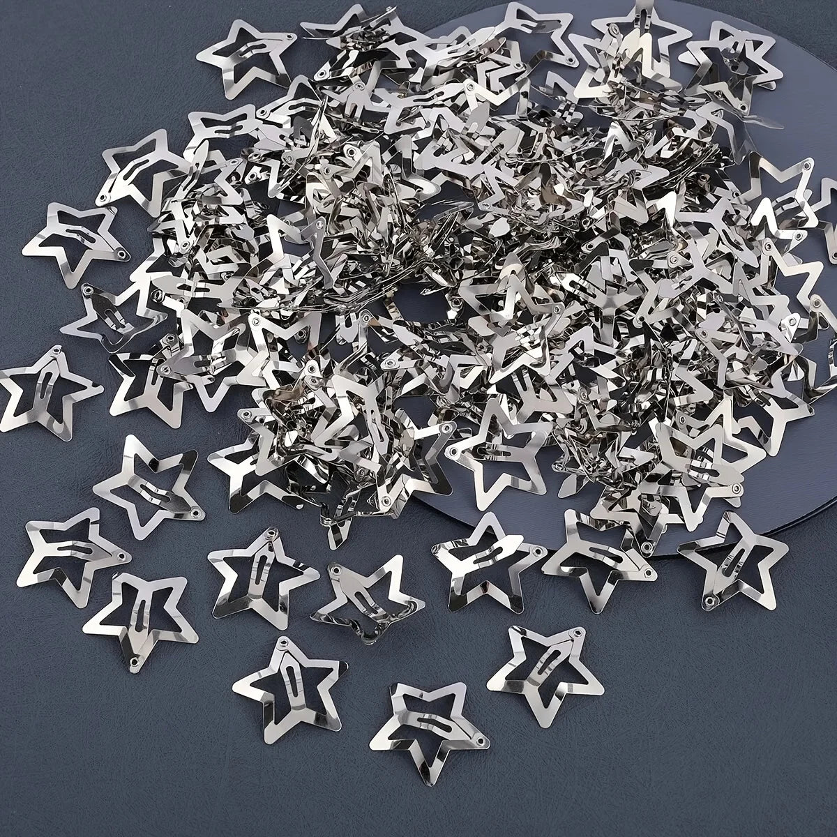 5/15/30/60/100/200pcs Y2K Silver Star Hair Clips for Girls Metal Snap Clip Hairpins Barrettes Hair Grip Jewel Hair Accessories