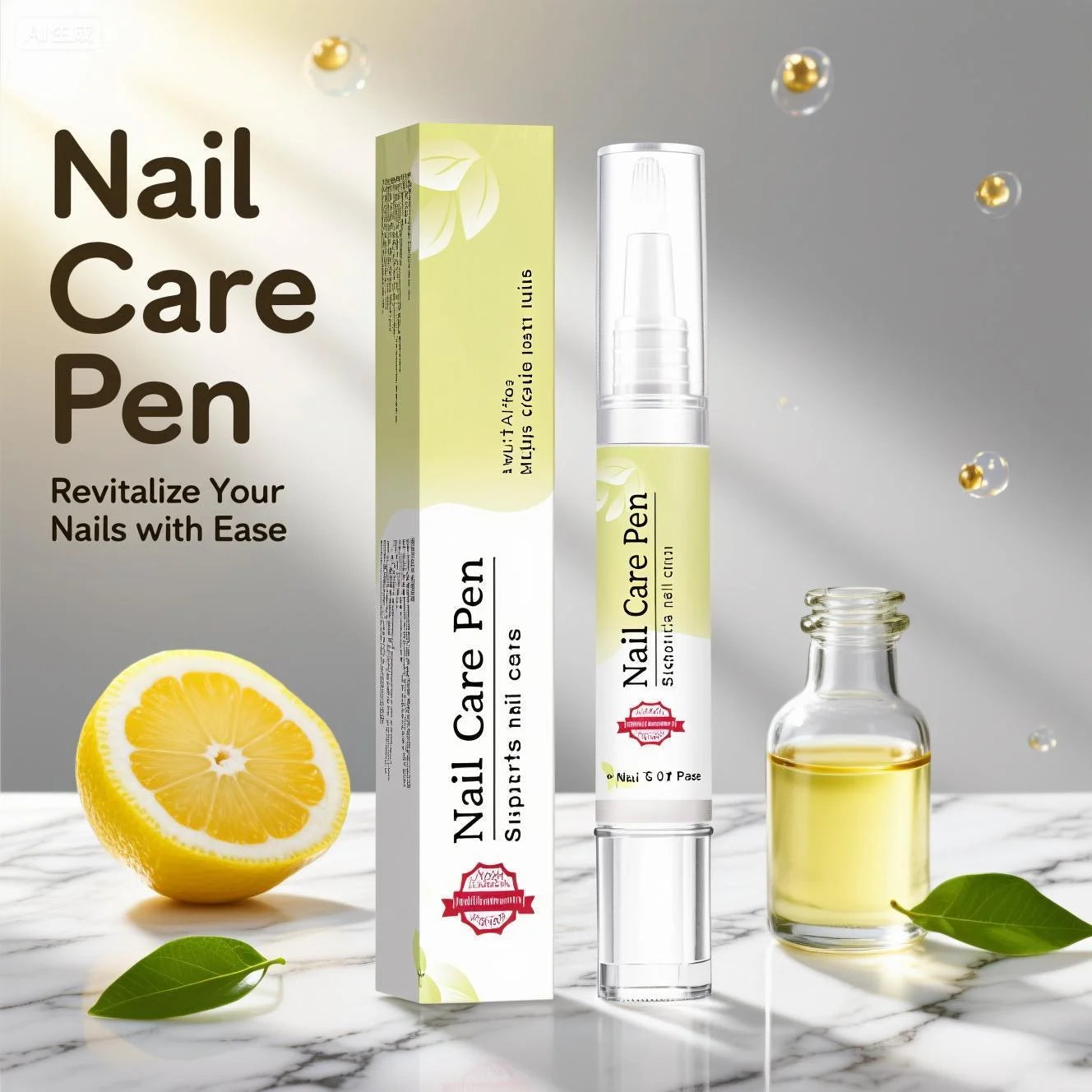 Nail Strengthening & Revitalizing Pen 4ml - Tea Tree & Castor Oil Formula for Discolored Nails, Protection & Cuticle Health.