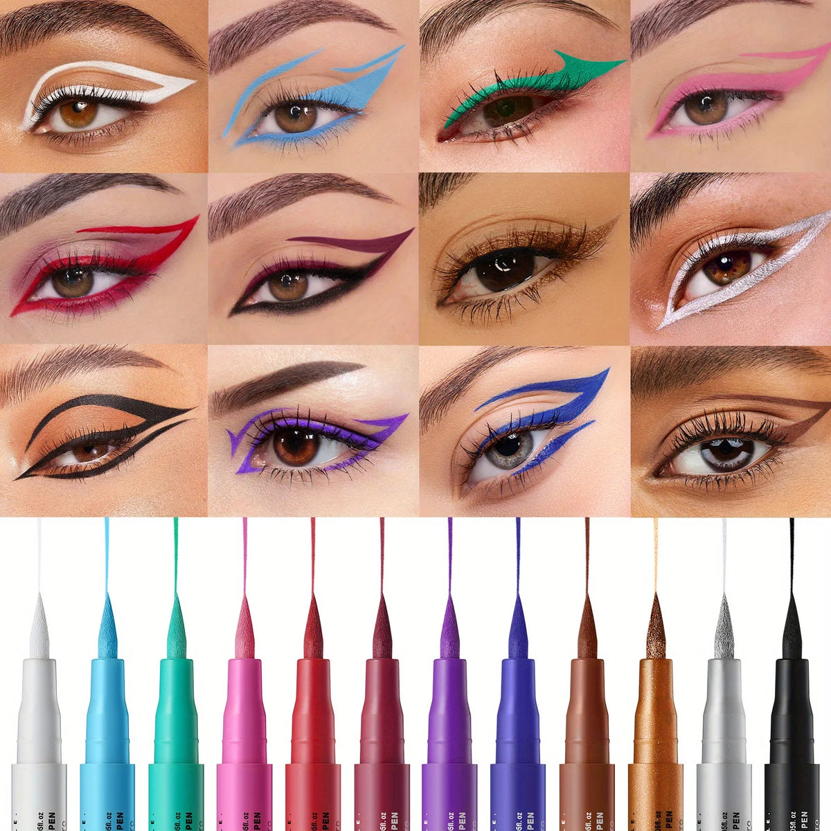 12-color eyeliner waterproof, quick-drying, oil-proof and non-smudging long-lasting eyeliner eyeliner set