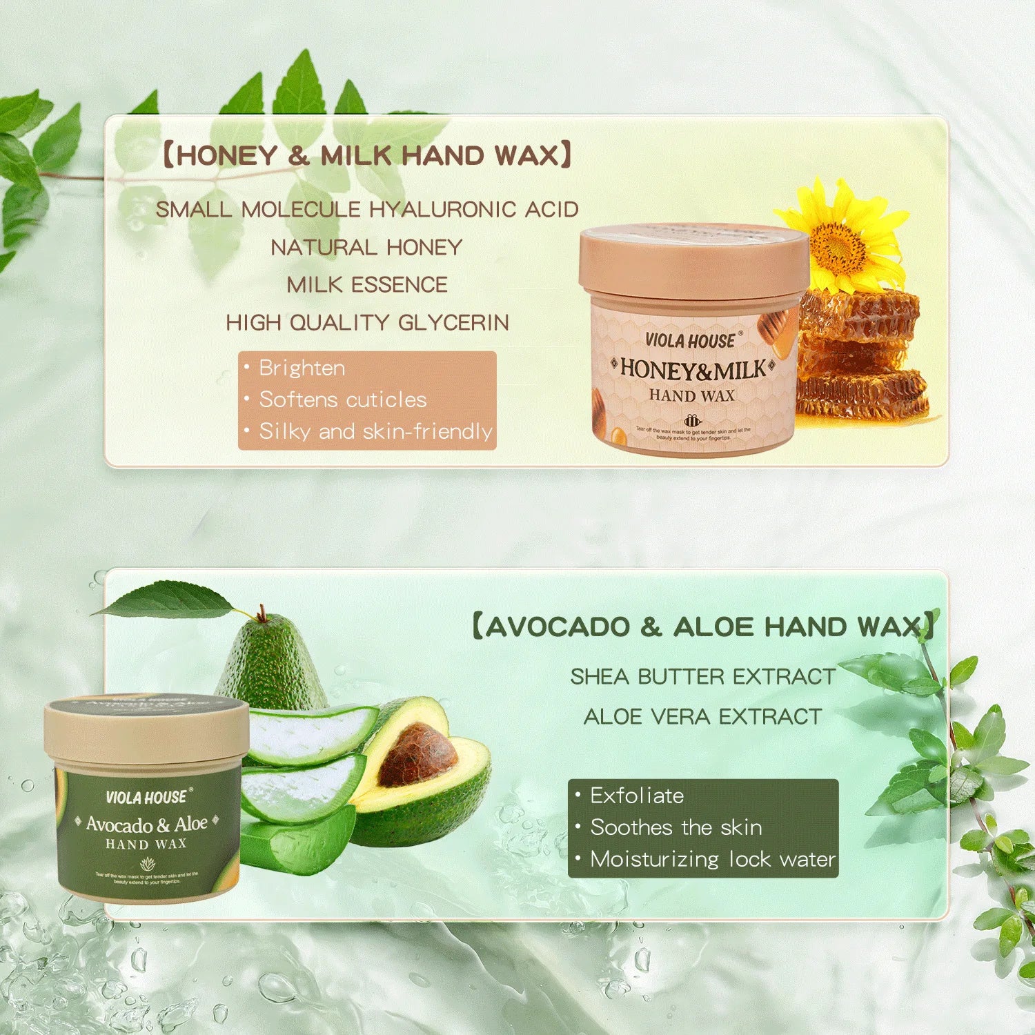 Hands Care Aloe vera Avocado & Honey Moisturizing Peel Off Hand Wax Mask Hydrating Exfoliating Nourish Skin 150g