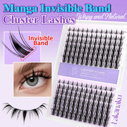 Lakanaku Diy Eyelashes Manga Style Lashes Invisible Bond Lash Fairy Cluster Lash Comic Makeup Sets and Kits Wispy Cluster Fans