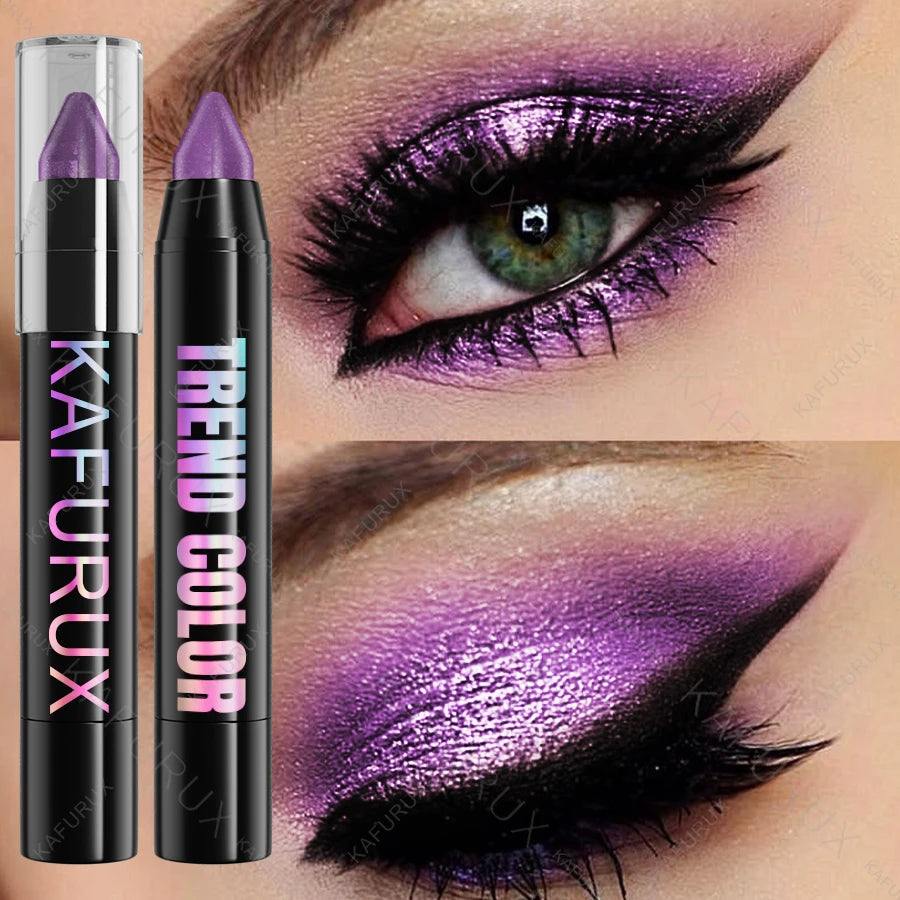 19 Colors Glitter Eye Shadow Pen Waterproof Metallic Matte Nude Eye Shadow Korean Makeup Gifts Purple Blue Brown Green Cosmetic