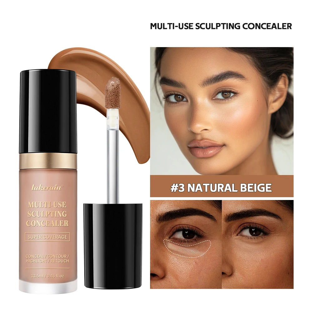 Foundation Coverage Concealer Multi-Use Cream Oil Free Long Lasting Hydrating Cover Contour Highlight and Retouch Face Makeup
