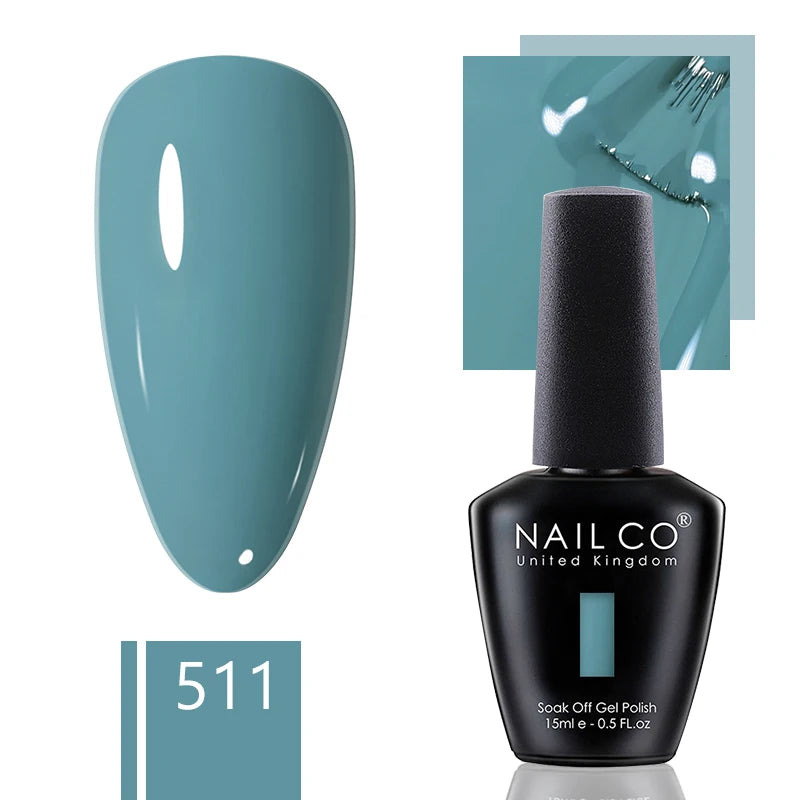 NAILCO 15ml Dark Gel Nail Polish Semi-permanent Varnish Hybrid UV Nails Art Glitter Colors Gel Polish Manicure Enamels For Nails
