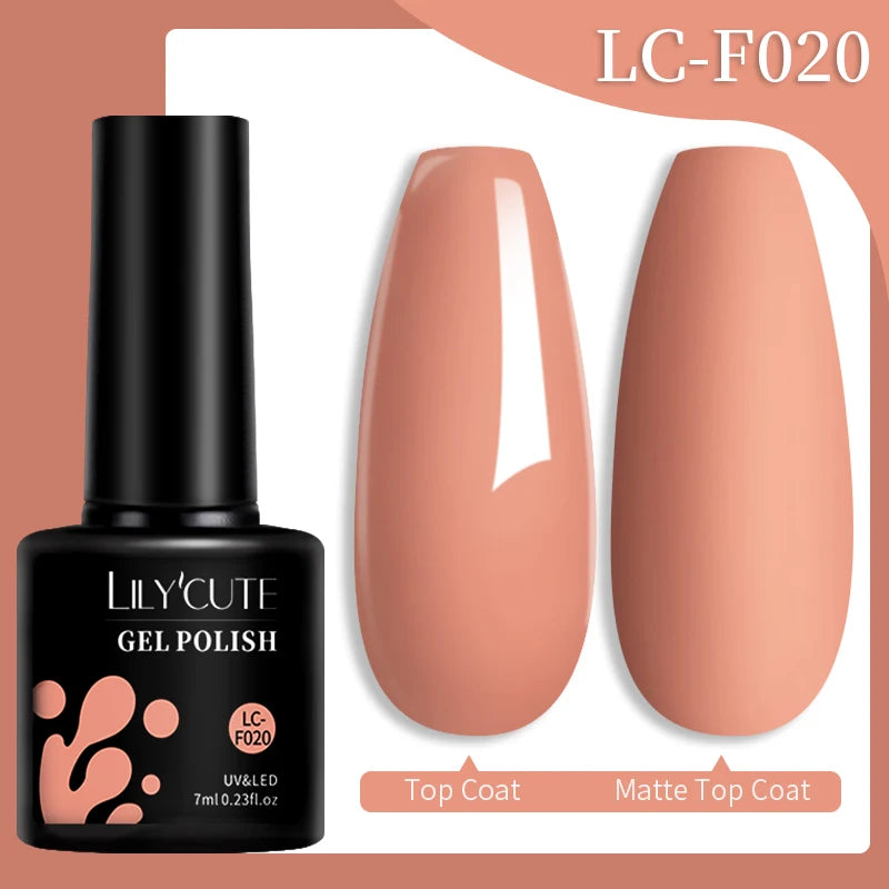 LILYCUTE 7ml Champagne Rose Gold Glitter Gel Nail Polish Colorful Sparking Long Lasting Manicure Soak Off Nails Art Gel Varnish