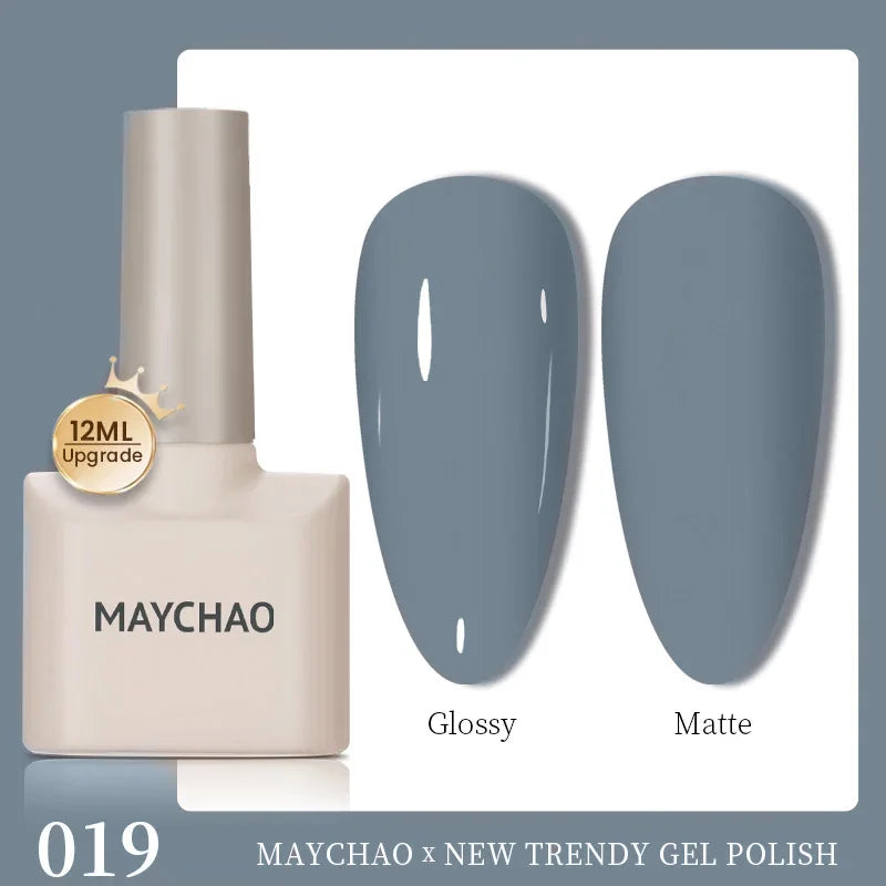 MAYCHAO 12ml Gel Nail Polish Set Professional Salon Nail Art Gels Varnish UV LED Semi Permanent Nail Lacquer Nail Supplies