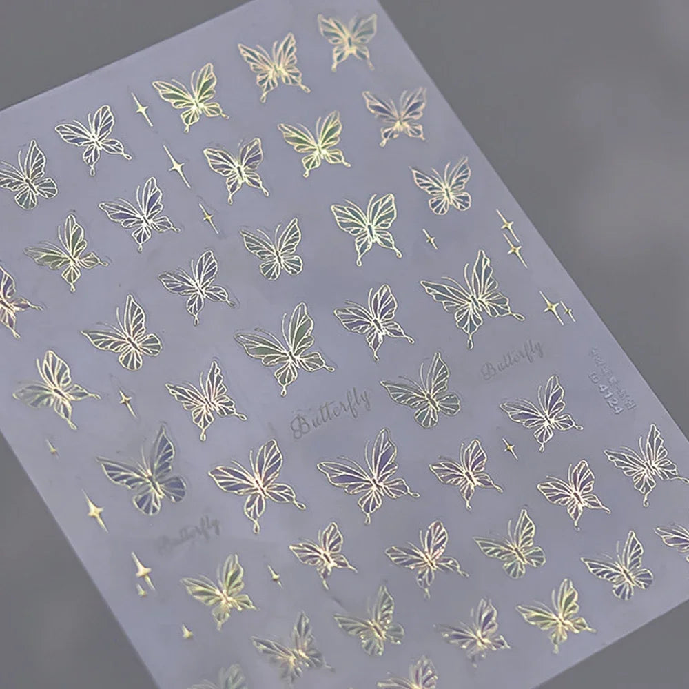 5D Jelly Flower Nail Stickers Delicate Petal Blossom Shiny Like Translucent Floral Self Adhesive Decoration Manicure Decal DIY