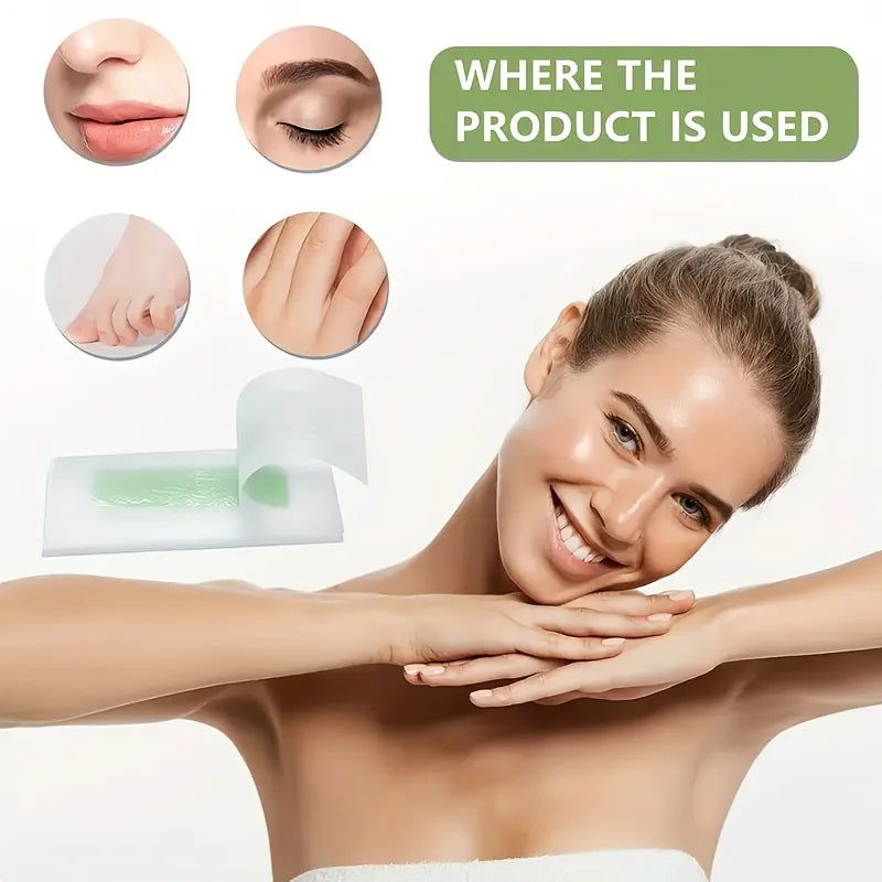 20 stick Professional Hair Removal Wax Strips for Summer Depilation Double Sided Cold Wax Paper for Leg Body Face Useful