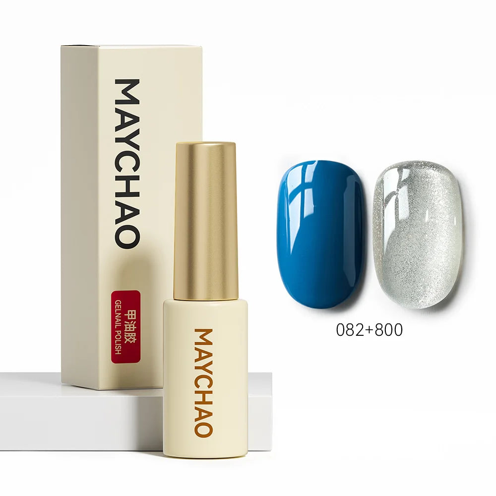 MAYCHAO 5ML Gel Nail Polish 9D Laser Diamond Glitter Cat Eye Gel Semi-Permanent Soak Off UV LED Gel Nail Manicure Tools Nail Art