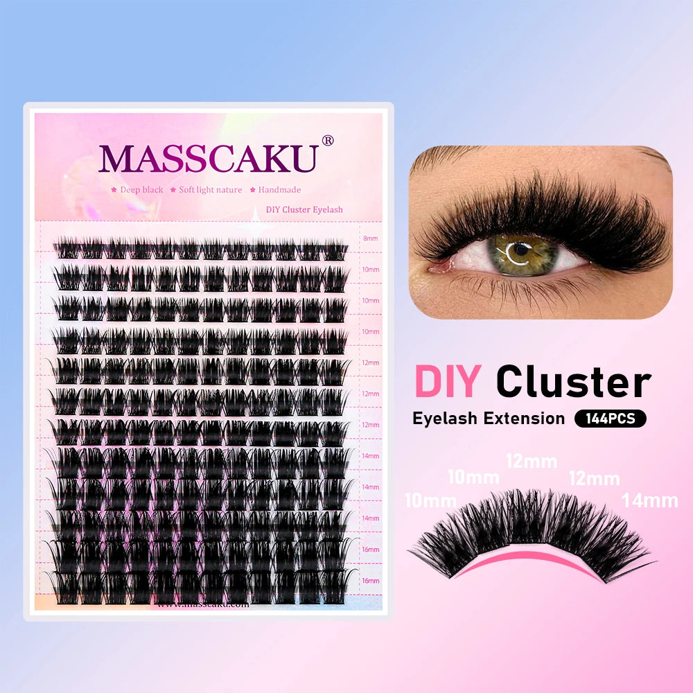 Mix Color 144 Russian Volume YUANZHIJIE False Eyelashes Natural Soft DIY Cluster Segment Lashes Cute Deer Rainbow Eyelashes