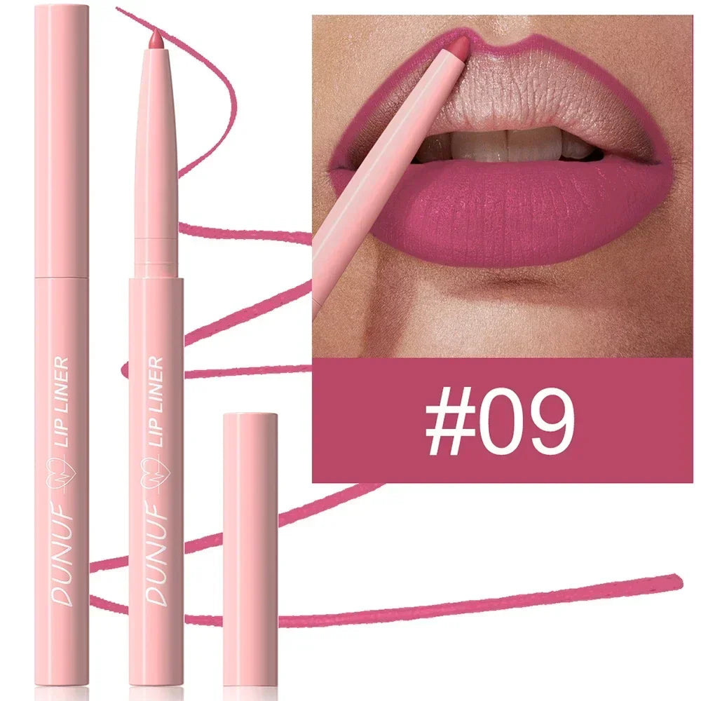 12Color Waterproof Lip Liner Pencil Dark Red Brown Lipstick Pencil Lip Outline Nude Matte Lipstick Crayon Contouring Tint Makeup