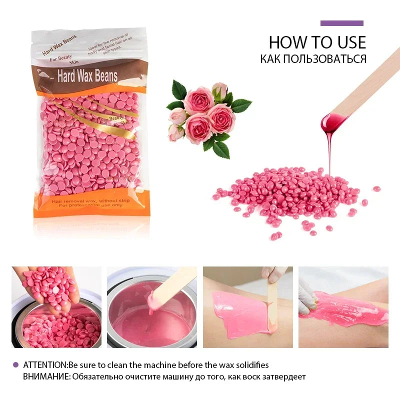 50g/200g/500g Hard Wax Beans for Hair Removal Body European Brazilian Pearl for Wax Warmer Waxing Beans for Wax Heater Machine